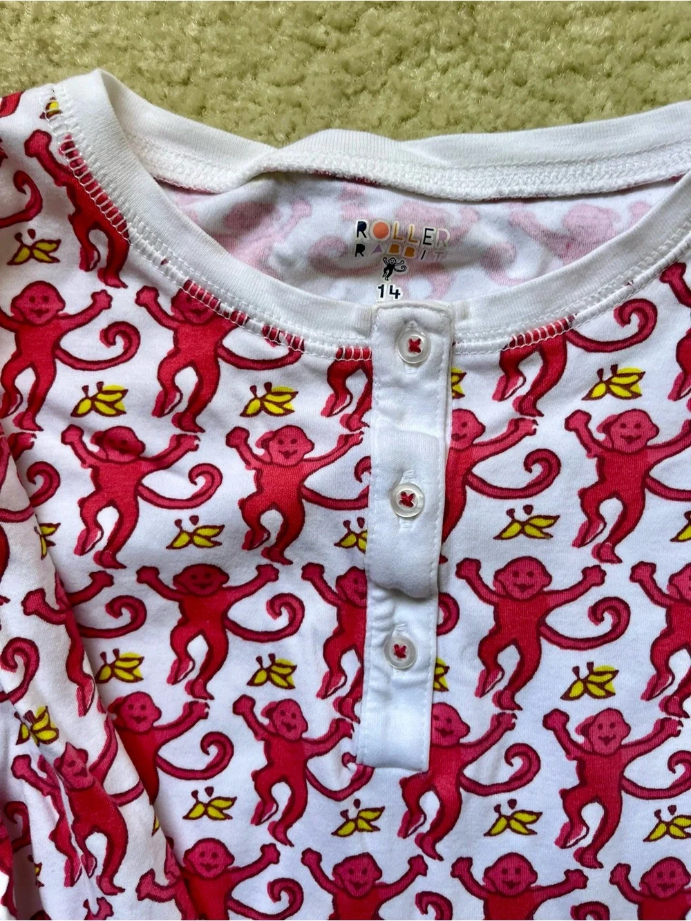 Roller Rabbit girls monkey pajamas